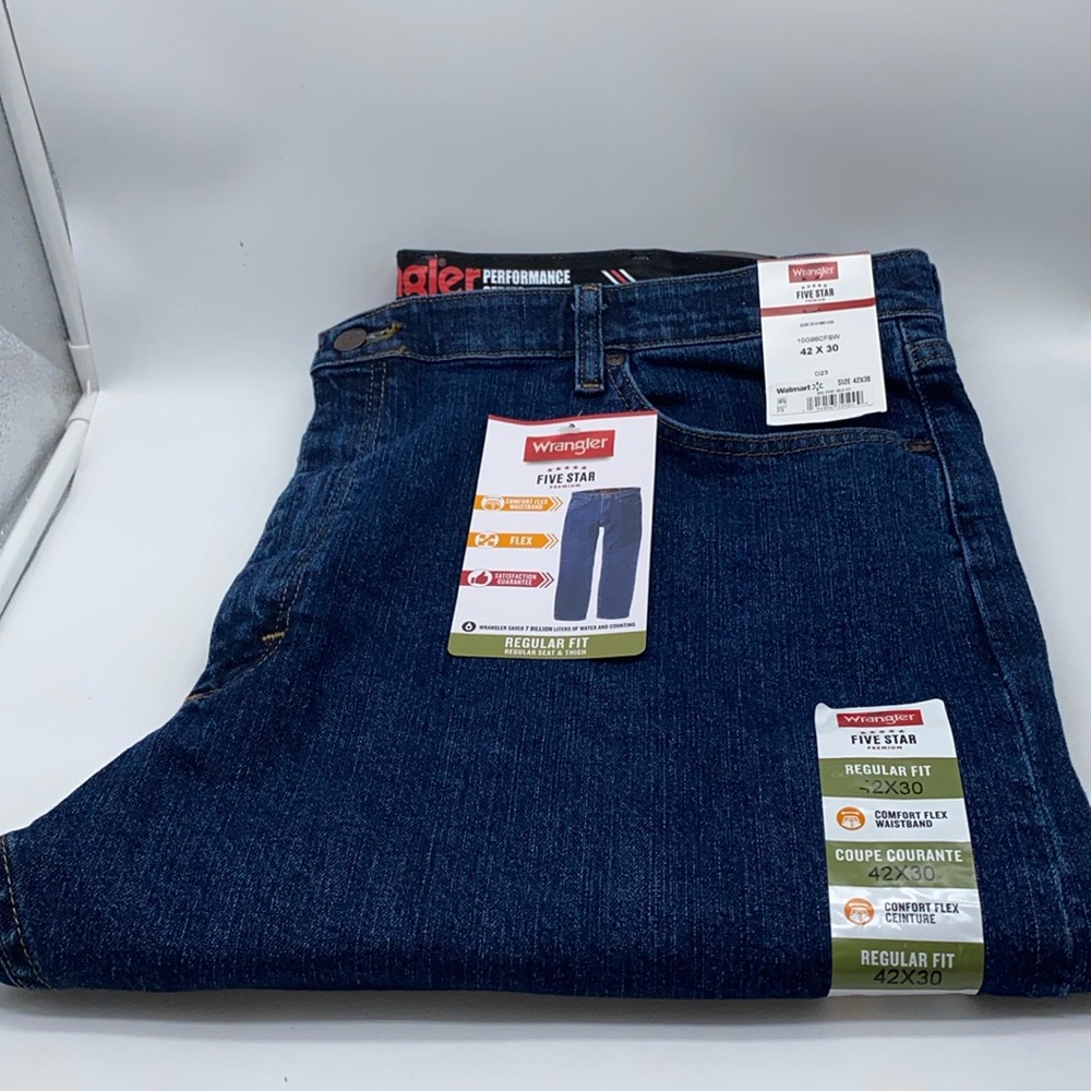Wrangler Five Star Premium Performance Series Men’s Jeans Size 42W x 30L
